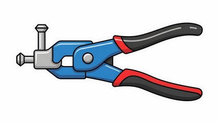 Fototapeta premium Blue Pliers Tool with Red Handles.