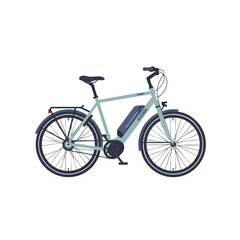 Obraz premium Electric Bicycle Illustration with Pastel Frame