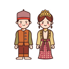 Indonesian traditional couple attire
