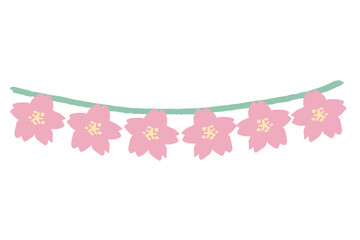 ふんわり春色 卒園・入園ガーランド＆リースシリーズ｜桜の花ガーランド素材
Soft Spring Pastel Graduation & Entrance Garland Series &ndash; Cherry Blossom Garland