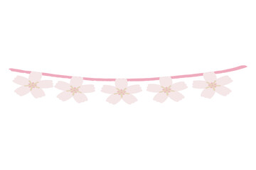 ふんわり春色 卒園・入園ガーランド＆リースシリーズ｜桜の花ガーランド素材
Soft Spring Pastel Graduation & Entrance Garland Series &ndash; Cherry Blossom Garland