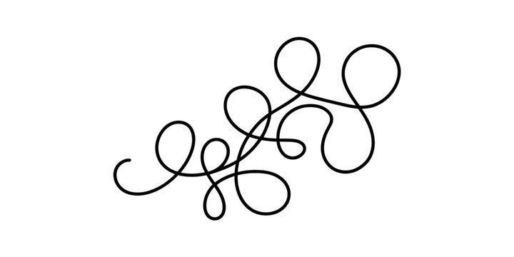 Continuous black line drawing forming an intricate, abstract pattern of loops and curves