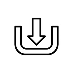 Download Icon with Arrow Pointing Down and Curved Design for User Interface Set