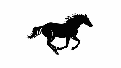 Silhouette of a powerful horse running freely. © Yadi