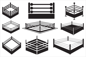 Boxing And Wrestling Ring Icon Collection © davian