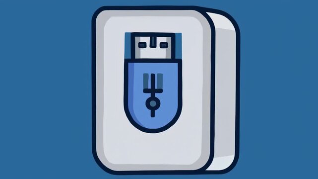 Stylized USB Drive Illustration for Data Storage and Transfer.