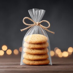 Delicious Homemade Cookies in Clear Bag with Twine Closure