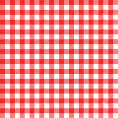 赤色のギンガムチェックのシームレスパターン背景