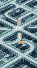 Obraz premium Complex elevated highway interchange illustrates intricate urban transportation structure