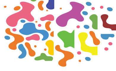 Abstract colorful organic shapes vector background with modern fluid blobs, playful forms, and vibrant flat design elements