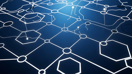 Fototapeta premium Network Connections and Nodes Illustration.