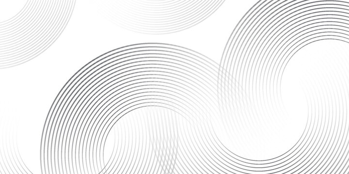 Abstract minimalis grey circle lines and dot pattern with white background design. Modern circle suitable for banner, backdrop, wallpaper, presentation