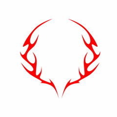 abstract tribal fire symmetrical shape vector isolated on white