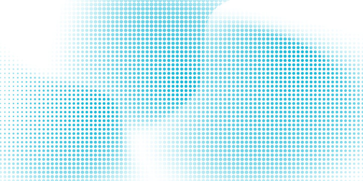 Transparent blue color gradient halftone dots background design. Modern comic hero style. Mesh with dots concept