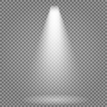 stage light effect, White Stage Spotlight Lighting Effect Isolated on Transparent Background