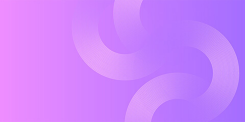 Abstract white circle lines on pink and purple gradient background. Geometric stripe line art design for poster, brochure, cover, website, header, web banner, presentation, bussiness, presentation
