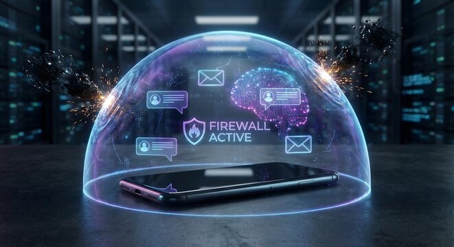 Secure digital bubble protecting laptop - Powered by Adobe