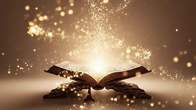 Gita Jayanti Devotional Wallpaper with Tranquil Spiritual Particles and Ambient Glow Background