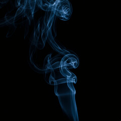 Glowing Blue Smoke Flow Abstract Background