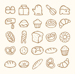 bread pastry hand drawn illustration