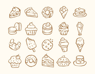 bread pastry hand drawn illustration