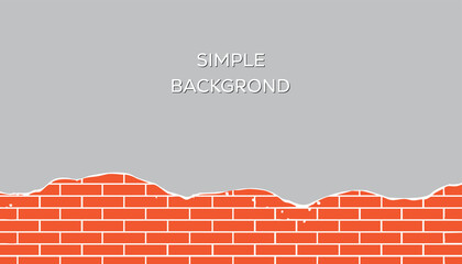 A simple gray background with a red brick wall at the bottom