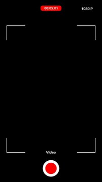 Smartphone vertical camera recording with timer and red button 4K Video