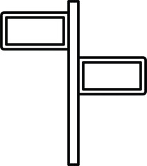 Blank directional road signpost vector illustration for travel navigation business choices decision making and outdoor street guidance icons.
