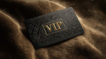 Elegant VIP Membership Card Laid on Plush Velvet Background for Sophisticated Events and Exclusive Access