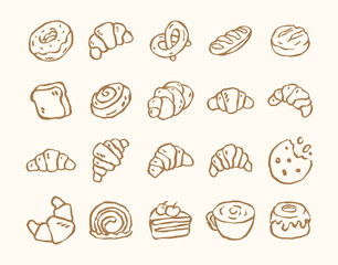 bread pastry hand drawn illustration