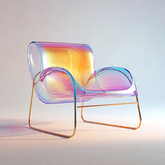 Spectacular Design: Artistic rendition of an transparent chair. A visual poem celebrating innovative design. Embracing the intersection of art and functionality.