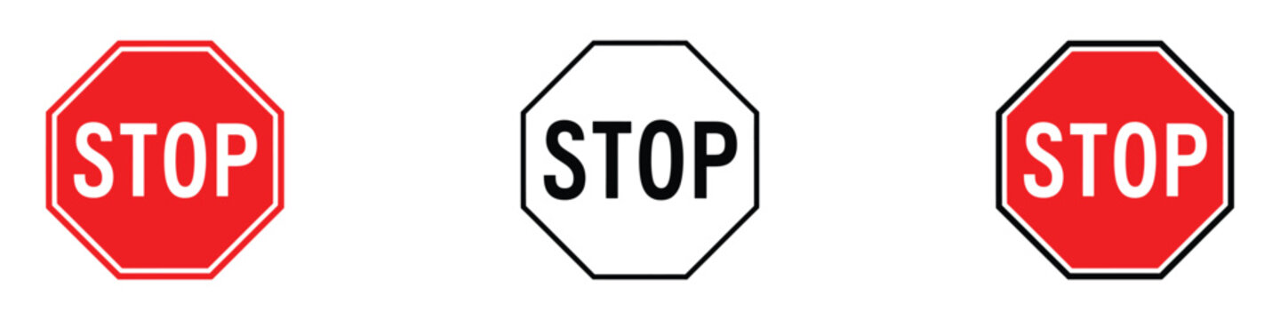 Stop road sign icon vector. warning, safety, traffic symbol. vector illustration.