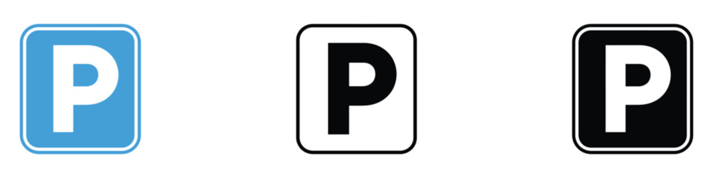 Parking sign icon vector. vehicle parking areas symbol. vector illustration.