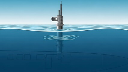 Underwater Industrial Equipment Monitoring Ocean Surface.