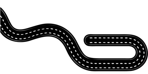 A minimalist white line drawing depicting a winding abstract shape on black © Rakesh