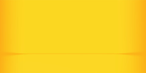 yellow background abstract with Gradient in empty room studio, Yellow empty room studio gradient used for background, yellow background studio with shine use for product shooting.