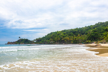 Aventureiro Beach tropical landscape panorama on Ilha Grande island Brazil.