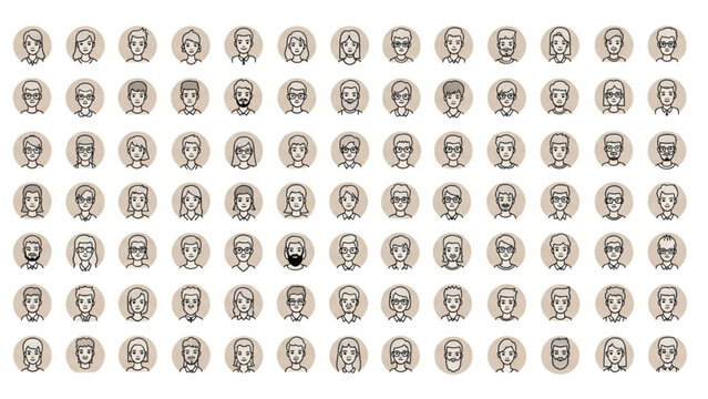 avatar icons showcasing a diverse range of characters and styles, perfect for digital profiles, user interfaces, and engaging online experiences