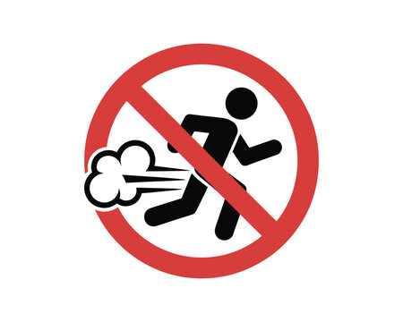 No Farting Sign Vector Icon, funny prohibition of flatulence icon, bad smell warning sticker, digestive health and social manners illustration.