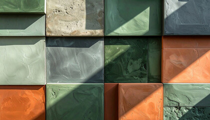 Geometric clay shapes patchwork