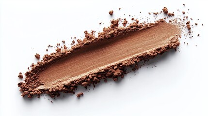 Brown eyeshadow smudge on white background for makeup inspiration