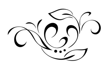 decorative element with an ornate pattern and leaves; graphic design