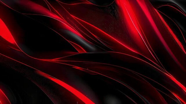 漆黒に燃える赤の抽象光 時計回り回転