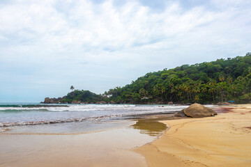 Aventureiro Beach tropical landscape panorama on Ilha Grande island Brazil.