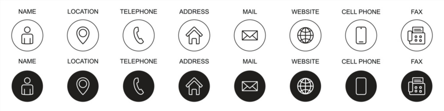 contact information icon, Business card icon set, Vector and illustration.,

