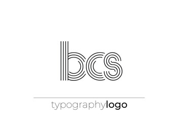 BCS modern geometric typography logo