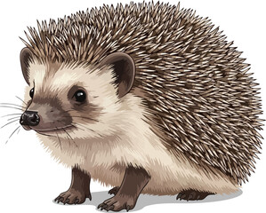Detailed Illustration of a Hedgehog with Spines © nasir