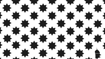Black and white star pattern background Vector