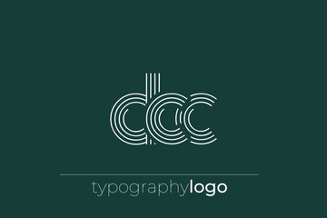 DCC modern geometric typography logo © Draw