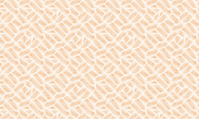 Seamless abstract geometric knot pattern, Soft peach monochrome weave background, Minimalist rope or pretzel texture design